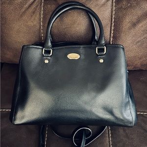 Coach Margot Small Black Leather Shoulder Bag Handbag